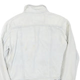 LEVI'S Womens White Denim Jacket L Cotton Blend Button Plain Classic Casual