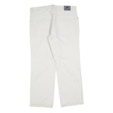 LEE COOPER Mens Cotton Blend White Regular Straight Trousers W36 L30 Classic Zip