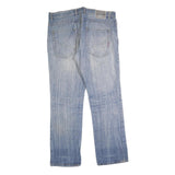 OKAY JEANS Mens Jeans Blue Relaxed Straight Denim Light W38 L32 Casual Wear