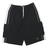 NIKE Mens Black & White Cargo Shorts M W27 Lightweight Sport Casual