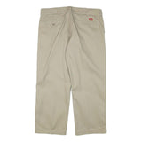 DICKIES Womens Regular Fit Beige Cotton Blend Trousers W36 L28 Casual Workwear