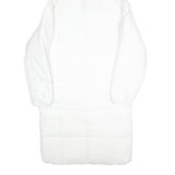 NIKE Mens White Long Sleeve Zip Up Puffer Jacket S Polyester Lightweight Hooded