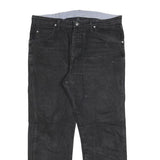 WRANGLER Mens Regular Fit Black Denim Jeans W36 L30 Classic Cotton Blend Zip