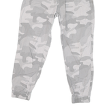 HOLLISTEER Mens Cotton Blend Grey Camo Regular Drawstring Trousers W28 L25