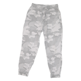 HOLLISTEER Mens Cotton Blend Grey Camo Regular Drawstring Trousers W28 L25