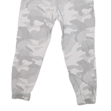 HOLLISTEER Mens Cotton Blend Grey Camo Regular Drawstring Trousers W28 L25
