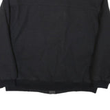 BISON CLUB Mens Black Wool Blend Bomber Jacket L Zip Closure Plain Classic Fit