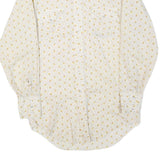 Mens Cream Shirt Cotton Blend M Patterned Classic Fit Long Sleeve Button Closure