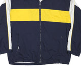 CRANE Mens Navy & Yellow Colourblock Jacket L Polyester Blend Zip Casual