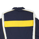 CRANE Mens Navy & Yellow Colourblock Jacket L Polyester Blend Zip Casual