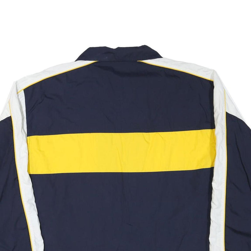 CRANE Mens Navy & Yellow Colourblock Jacket L Polyester Blend Zip Casual
