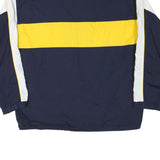 CRANE Mens Navy & Yellow Colourblock Jacket L Polyester Blend Zip Casual