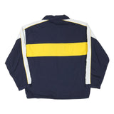 CRANE Mens Navy & Yellow Colourblock Jacket L Polyester Blend Zip Casual