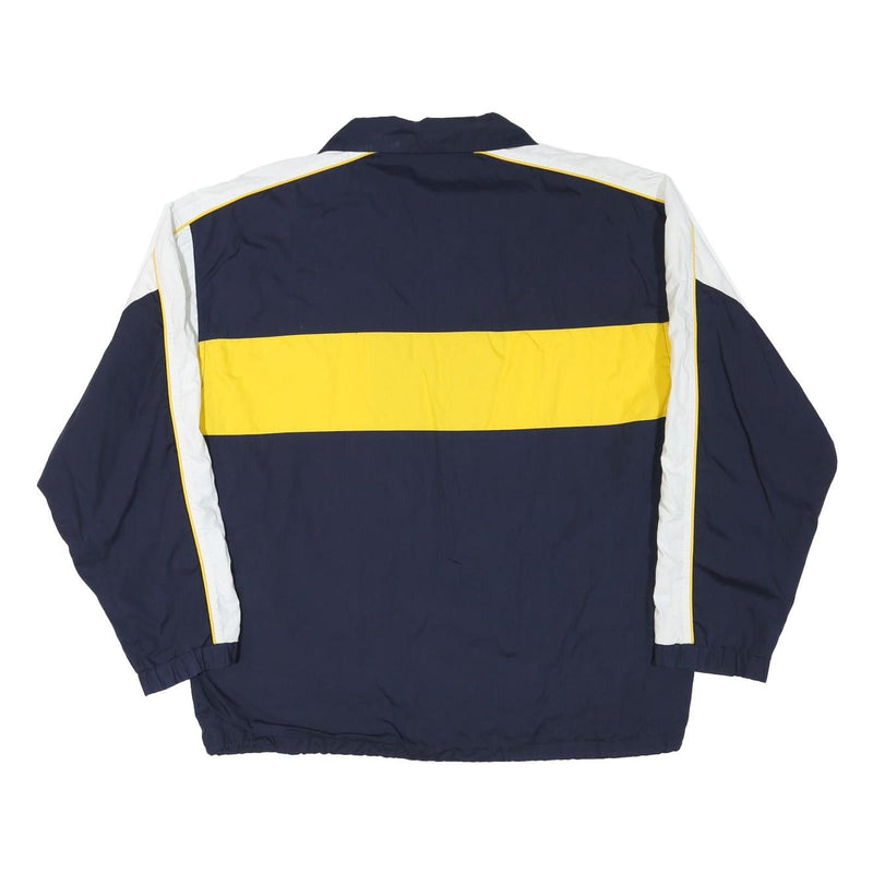 CRANE Mens Navy & Yellow Colourblock Jacket L Polyester Blend Zip Casual