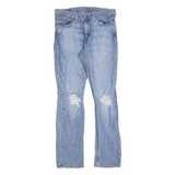 LEVI'S 511 Slim Mens Jeans Blue Slim Skinny Denim Light W32 L30 Distressed