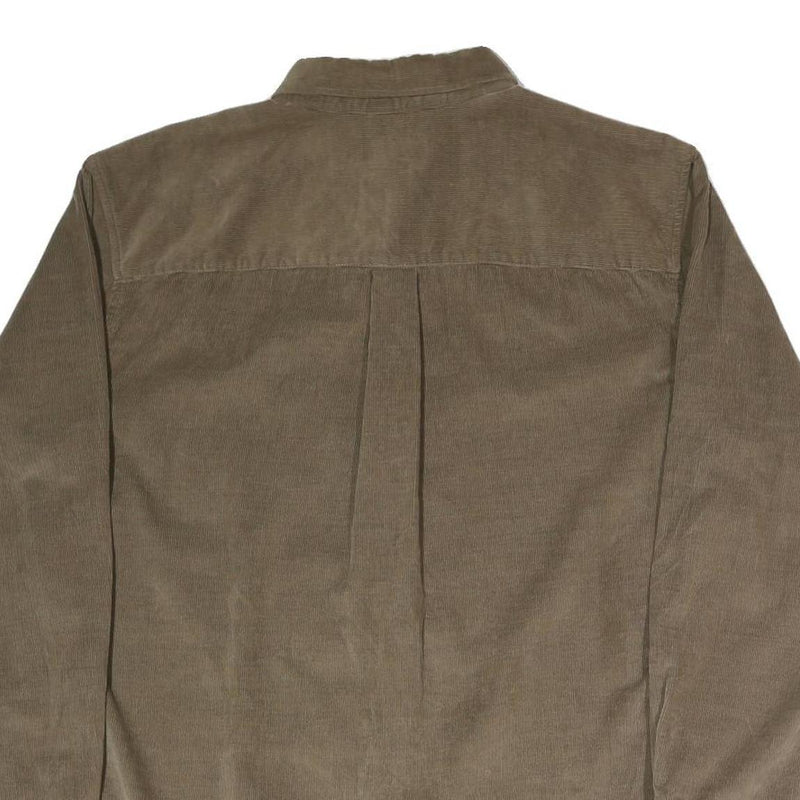SCANDIA WOODS Mens Brown Button-Down Corduroy Shirt L Casual Cotton Blend