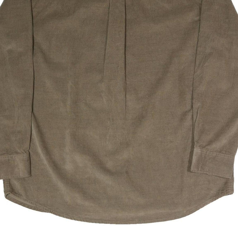 SCANDIA WOODS Mens Brown Button-Down Corduroy Shirt L Casual Cotton Blend