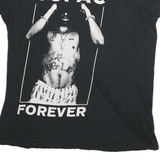 2PAC Womens Black Graphic T-Shirt 2XL Short Sleeve Crew Neck Music Merch