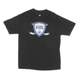 ADIDAS Mens Black & Orange Hockey Helps Kids Graphic T-Shirt L Short Sleeve Crew