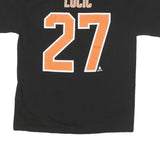 ADIDAS Mens Black & Orange Hockey Helps Kids Graphic T-Shirt L Short Sleeve Crew