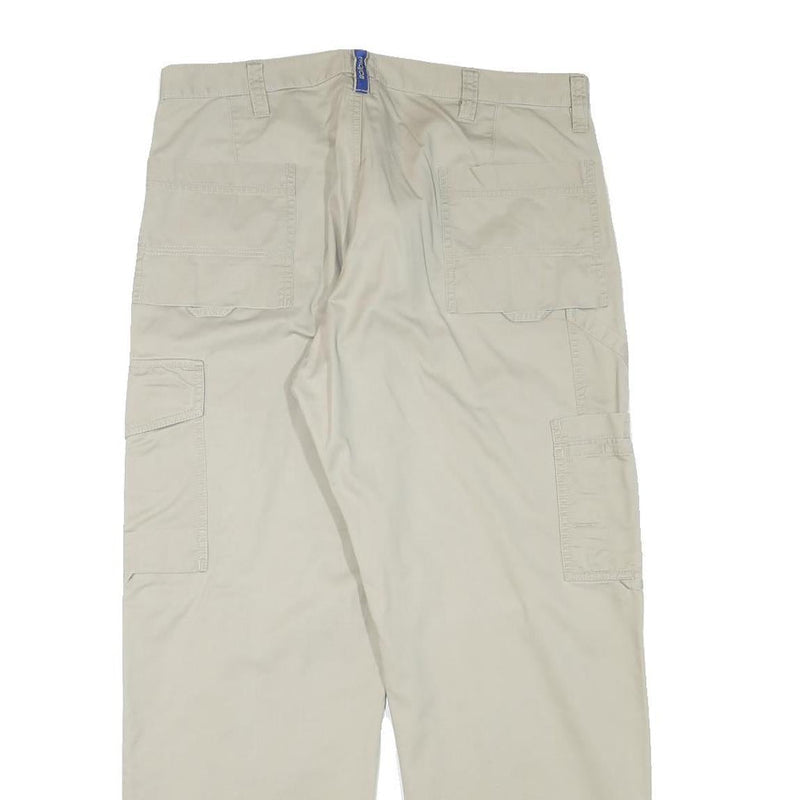 PRO JOB Mens Cotton Blend Beige Relaxed Straight Trousers W34 L28 Workwear Style