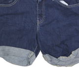 TOMMY HILFIGER Womens Shorts Blue Denim Casual M W34 Rolled Hem