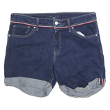 TOMMY HILFIGER Womens Shorts Blue Denim Casual M W34 Rolled Hem