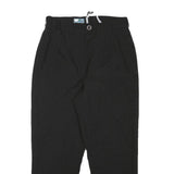 DEVILLE Womens Black Pinstripe Relaxed Straight Trousers W28 L24 Polyester Zip