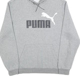 PUMA Mens Grey Hoodie XL Cotton Blend Pullover Hooded Sweatshirt