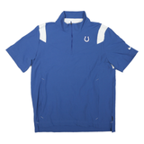 NIKE Mens Blue & White Indianapolis Colts Short Sleeve Zip Jacket L Polyester
