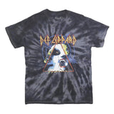 DEF LEPARD Womens Black Tie Dye Graphic T-Shirt M Short Sleeve Crew Neck Vintage