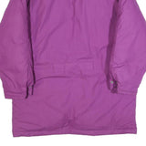 DAUNEN Womens Purple Quilted Jacket L Polyester Blend Long Sleeve Zip