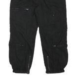 RALPH LAUREN POLO JEANS COMPANY Womens Black Cotton Blend Relaxed Cargo Trousers