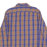 PIERRE CARDIN Mens Blue & Brown Check Shirt XL Modern Fit Casual Long Sleeve
