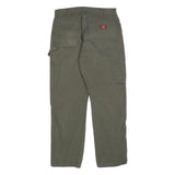 DICKIES Mens Cotton Blend Green Relaxed Straight Trousers W33 L32 Casual