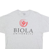 CHAMPION Mens Grey Biola University Graphic T-Shirt XL Short Sleeve Crew Neck