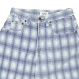 SOSTANZA Womens Shorts Blue Casual Plaid XS W26 Cotton Blend Comfortable Fit