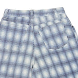 SOSTANZA Womens Shorts Blue Casual Plaid XS W26 Cotton Blend Comfortable Fit