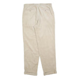 GAP Mens Relaxed Beige Corduroy Trousers W36 L34 Classic Fit Zip Closure