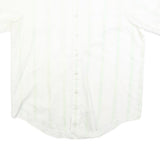 JC PENNY Mens White Short Sleeve Cotton Blend Shirt L No Iron Button Down