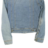 LEE Womens Blue Denim Jacket S Cotton Blend Shearling Button Fastening