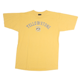 PRARIE MOUNTAIN Mens Yellow Graphic T-Shirt L Short Sleeve Crew Neck Snowmobile