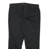 CALVIN KLEIN Womens Cotton Blend Black Slim Tapered Trousers W32 L25