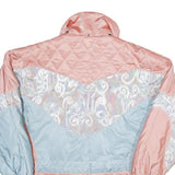 SKIN Womens Pink & Blue Quilted Polyamide Blend Jacket XL Patchwork Zip Pockets