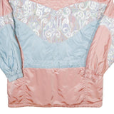SKIN Womens Pink & Blue Quilted Polyamide Blend Jacket XL Patchwork Zip Pockets
