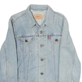 LEVI'S Mens Blue Denim Button Jacket M Cotton Plain Classic Fit Casual