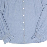 LEVI'S Womens Blue Cotton Blend Blouse Long Sleeve Round Neck XL Button Down
