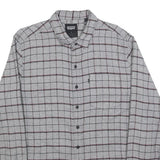 LEVI'S Mens Grey & Maroon Check Shirt M Cotton Casual Button-Up