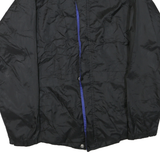 Mens Black & Blue Outdoor Jacket M Polyester Blend Microfibre Plain Zip Stand-Up
