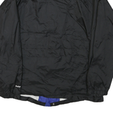 Mens Black & Blue Outdoor Jacket M Polyester Blend Microfibre Plain Zip Stand-Up